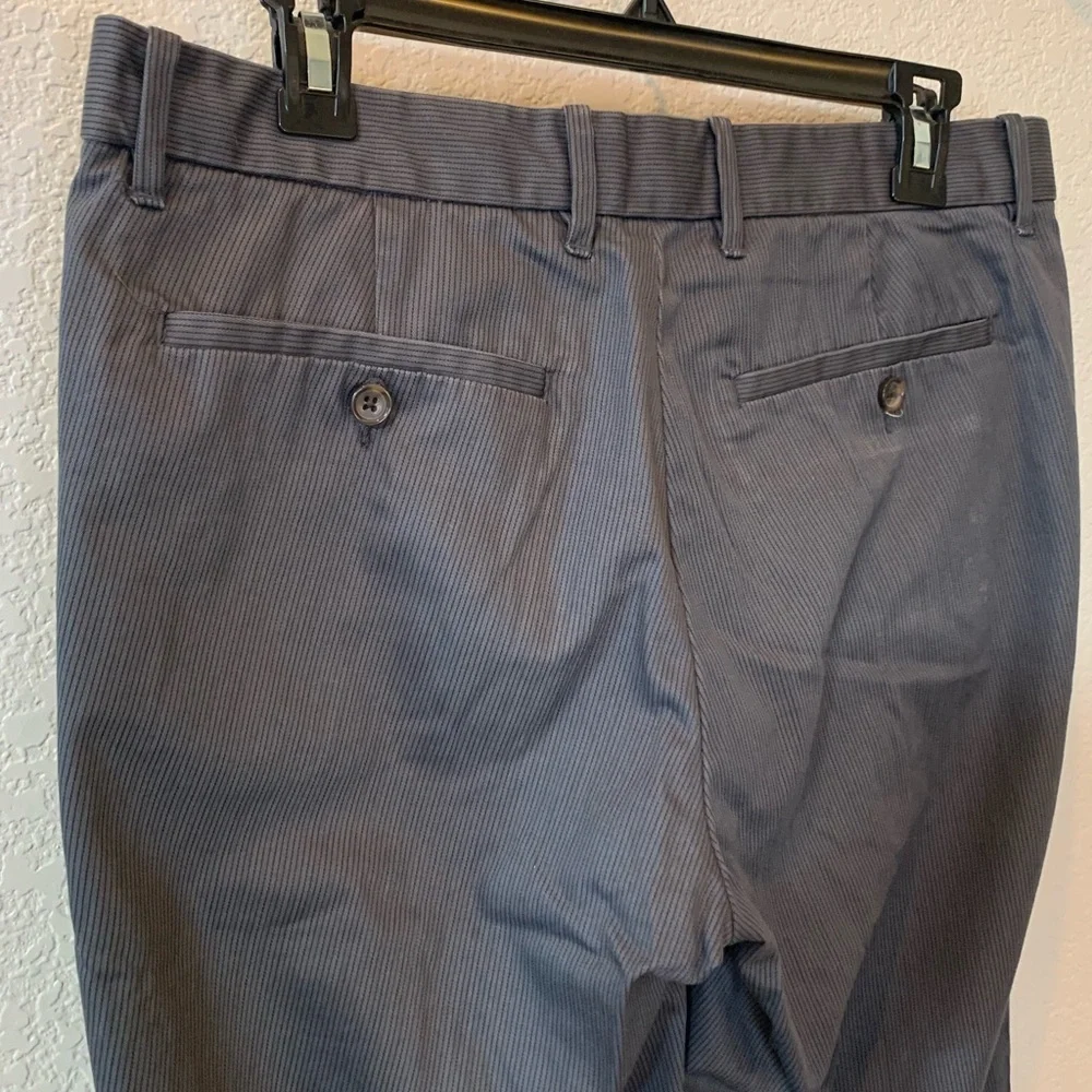 Gap Tailored Straight Fit Striped Grey Khakis